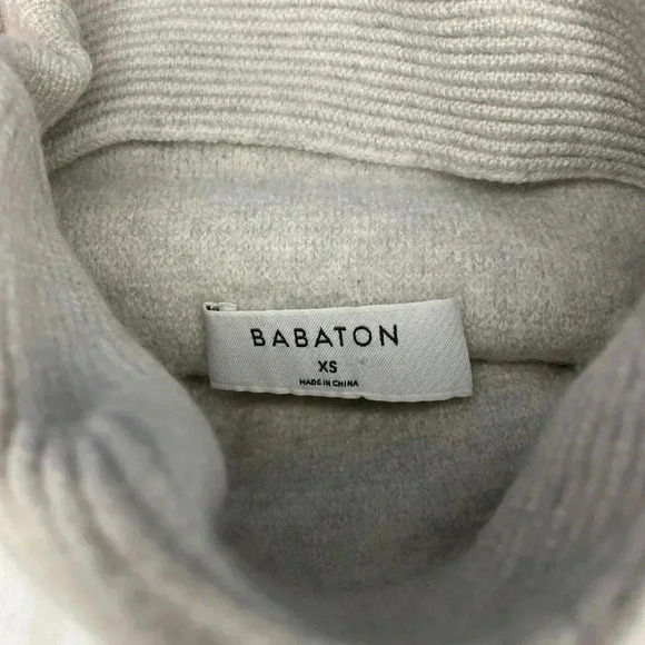 Aritzia babaton Cream/grey Turtleneck Sweater top - Picture 2 of 8